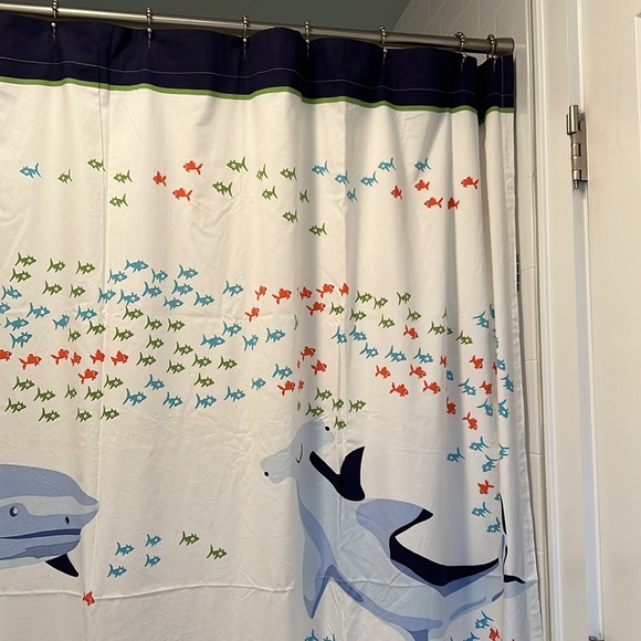 Pottery Barn Kids Shower Curtain Sharks - Picture 4 of 7